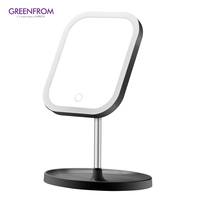 Miroir de maquillage avec batterie au lithium intégrée, câble USB, contrôle tactile, lumière LED, miroir de table