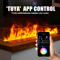 Cheminée à vapeur d'eau 3D, diffuseur d'humidité sans chaleur, flamme virtuelle, télécommande, application, pour salon, meuble TV, hôtel