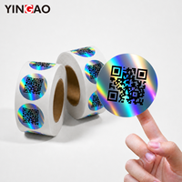Autocollants d'étanchéité personnalisés avec codes QR et codes-barres, étiquettes adhésives holographiques imperméables en rouleaux pour l'emballage de cosmétiques et d'aliments