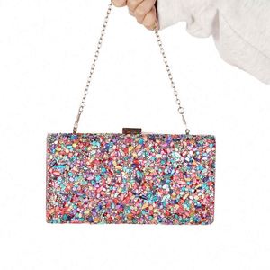 New Leopard Print Full Rhinestone Evening Bag Banquet Bag Women's Crossbody Dress Shoulder Bag <b>Envelope</b> FlipTop Clutch Bags - Product Image 1