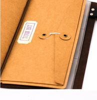 Carpeta de Archivos de Papel Kraft Vintage, Bolsa de Archivos para Viajeros, Planificadores, Tarjetas, Boletos, Sobres con Cordón y Botón