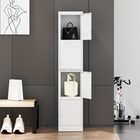 Casier en acier à 4 portes, armoire de rangement métallique démontable, casier à 4 compartiments en acier, épaisseur 0,6 mm, armoire pour école, gymnase et personnel