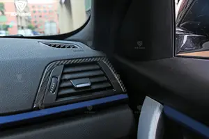 8 قطعة/المجموعة الجافة ألياف الكربون الديكورات الداخلية لسيارات BMW F30 F36 F80 M3 سيارة الداخلية الباب لوحة لوحة التحكم تراكب 4-باب 2013-2019