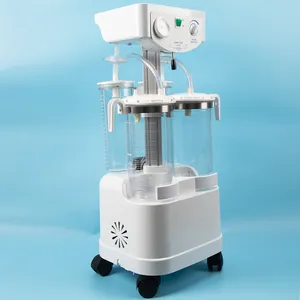 Medical Electric Suction Pump Apparatus Aspirator Double Bottles Suction Trolley Unit Machine Vaccum Suction