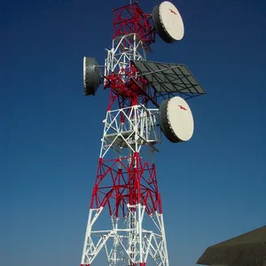 新しい50m3040Mメートルラジオ3脚通信タワー5Gネットワーク亜鉛メッキマイクロ波通信タワー
