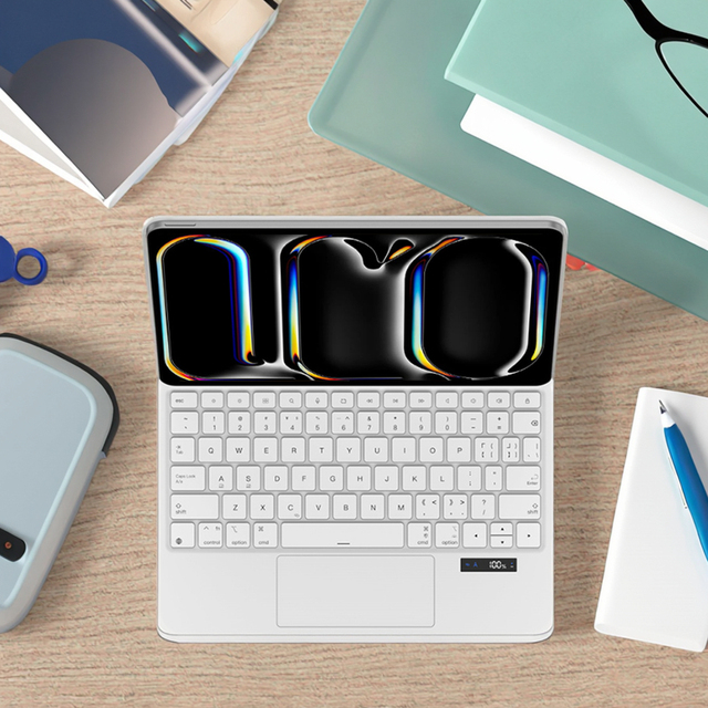 New Ultra Thin Magnetic Adsorption TPU+ABS RGB Backlit BT Wireless Low Power Automatic Sleep/Wake Super Protection Business Case
