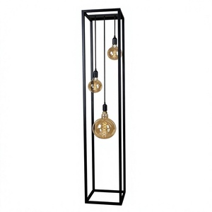 Lámpara de Pie Moderna y Contemporánea LED con Poste de Hierro y Pantalla de Tela Marrón, E27, Altura Ajustable, 2700K, Luz Blanca Cálida Suave, CRI 90, 25000 Horas de Duración - Product Image 1