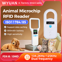 Lector de Microchip para Animales WYUAN 134.2KHz/125KHz, Etiqueta de Tubo de Biovidrio para Mascotas, Perros y Gatos, Escáner RFID para Etiquetas de Oreja de Animales, ISO11784/85 FDX-B EMID