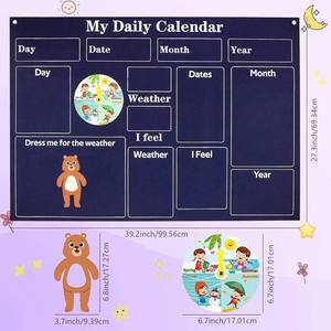 Neuer Tages kalender Filz beschäftigt Board Set Kinder Wetter Saison Diagramm Rechteckige Zeit Bulletin Board Spaß Lernspiel zeug für Kinder' - Product Image 2