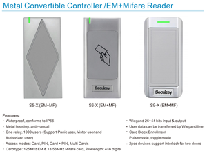 Kim loại độc lập ngoài trời RFID <span class=keywords><strong>Proximity</strong></span> <span class=keywords><strong>Reader</strong></span> <span class=keywords><strong>125Khz</strong></span> em 13.56MHz IC <span class=keywords><strong>Mifare</strong></span> Wiegand 26 32 34 bits cho hệ thống kiểm soát truy cập cửa - Product Image 2