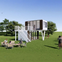 Cápsula Espacial Industrial de Luxo em Painel Sanduíche Pré-fabricado Cinza Escuro Apple Cabin, Casa Modular Portátil, Escritório Pod para Quintal Externo