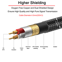 Câble audio Bochara tressé Type C vers 2RCA OFC avec chipset de décodage DAC intégré, blindage feuille et tressé, 1m 2m