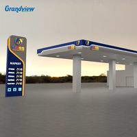 Enseigne pylon extérieure personnalisée en gros pour station-service, avec logo LED lumineux, fonction SDK, fabricant OEM, garantie 1 an