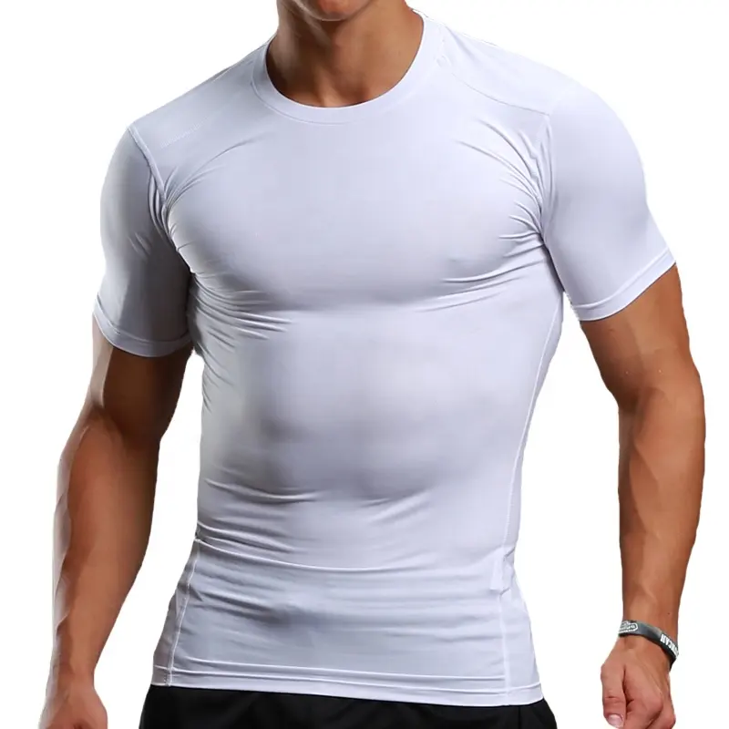 Di alta Qualità Palestra Abbigliamento Sportivo Per Il Fitness Allenamento Attivo di Usura degli uomini di Compressione T-Shirt