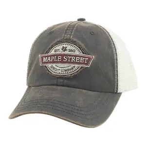 2023 Quality Fashion Custom Distressed Trucker Cap 6 Panels Cotton Embroidery Mesh Trucker Hat Vintage