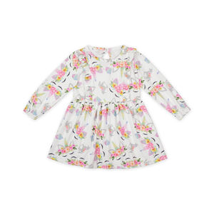 Vestido Básico de Manga Larga con Estampado Digital Personalizado, Ropa de Bebé con Volantes Grandes y Florales para Niña, Invierno - Product Image 2