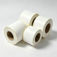 Rouleau d'étiquettes en papier couché blanc vierge, autocollant adhésif pour imprimante à transfert thermique, étiquette d'inventaire à code-barres