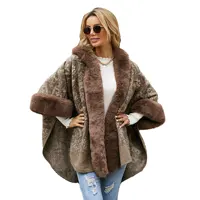 Модное дизайнерское пальто в европейском и американском стиле Пейсли, накидка, женское пончо с меховым капюшоном