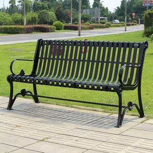 مقاعد حديقة الحديد الزهر للأماكن العامة الزخرفية - Product Image 2