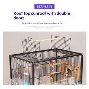 <b>Bird</b> Cage for Parrot Small Medium Large <b>Birds</b> Durable Metal Pet Cage with <b>Feeder</b> Perch Easy Clean Breeding Use - Product Image 5