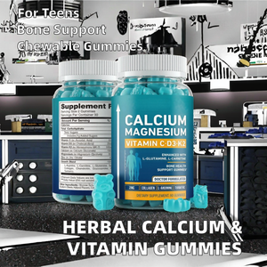 Suplemen Kalsium Herbal OEM dalam Bentuk Permen Jeli untuk Remaja, Mendukung Kekuatan Tulang dengan <span class=keywords><strong>Vitamin</strong></span> D3, K2, dan Magnesium, 2 Permen Jeli Sehari - Product Image 2