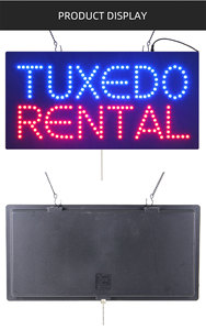 Letrero Led de <span class=keywords><strong>alquiler</strong></span> de esmoquin para interiores de 12x24 pulgadas, cartelera de tienda de ropa abierta Led acrílica - Product Image 5