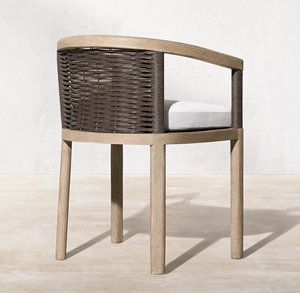 Accoudoir en <span class=keywords><strong>rotin</strong></span> de teck pour jardin extérieur, chaise de salle à manger, Villa, cour, chaise en <span class=keywords><strong>rotin</strong></span> en bois moderne, ensemble de sièges d'hôtel - Product Image 4