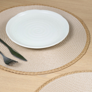 Mantel individual redondo de PP tejido, negro, antideslizante, aislante del calor, para uso doméstico y hotelero. - Product Image 3