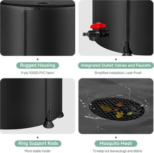 Conteneurs pliables <span class=keywords><strong>pour</strong></span> la collecte d'<span class=keywords><strong>eau</strong></span> <span class=keywords><strong>de</strong></span> <span class=keywords><strong>pluie</strong></span>, 53 gallons, système portable <span class=keywords><strong>de</strong></span> récupération d'<span class=keywords><strong>eau</strong></span> <span class=keywords><strong>de</strong></span> <span class=keywords><strong>pluie</strong></span>, réservoir <span class=keywords><strong>pour</strong></span> collecter l'<span class=keywords><strong>eau</strong></span> <span class=keywords><strong>de</strong></span> <span class=keywords><strong>pluie</strong></span> - Product Image 4