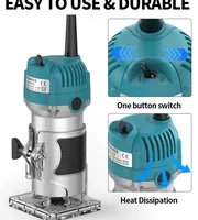 Défonceuse électrique multifonctionnelle 3709 110V~220V pour le travail du bois, petite machine à chanfreiner, sculpter et rainurer