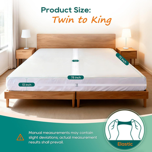 Puente de <span class=keywords><strong>Cama</strong></span> 3 en 1 de Individual a King <span class=keywords><strong>con</strong></span> Sábana Ajustable Integrada, Relleno para Huecos de <span class=keywords><strong>Cama</strong></span> King Dividida y Ajustable, 78"x75" - Product Image 4