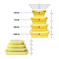 Boîte à Lunch pliable en Silicone pour enfants, pique-nique ml, conteneur alimentaire pliable portable