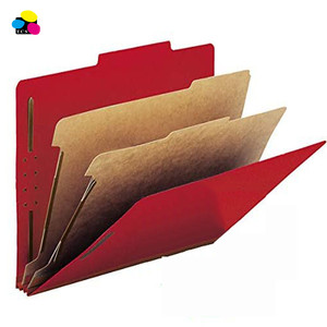 1/3 Cắt Tab 2 Ngăn Dark Thư Màu Đỏ Kích Thước Pressboard Phân Loại Thư Mục Với Ốc Vít - Product Image 3