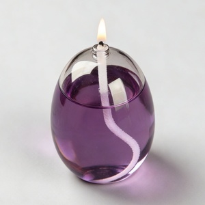 Lámpara de aceite redonda de cristal colorida <span class=keywords><strong>para</strong></span> mesa |   Antorcha de Jardín con Mechas de Fibra de Vidrio y Repuesto de Mecha Nuevo - Iluminación Decorativa <span class=keywords><strong>para</strong></span> Exteriores - Product Image 2