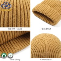 Gorro de Pescador de Punto Acanalado Orgánico Personalizado al por Mayor, Gorro Docker Unisex Cálido de Invierno con Puño, Fábrica ODM OEM