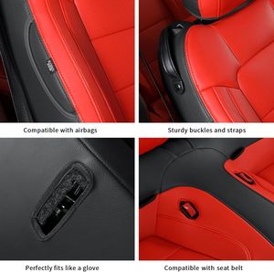 Set Completo di Fodere per Sedili Auto <span class=keywords><strong>su</strong></span> <span class=keywords><strong>Misura</strong></span> per Ford Mustang 2015-2024, Protezioni <span class=keywords><strong>in</strong></span> <span class=keywords><strong>Pelle</strong></span> Nappa per Cinque Posti - Product Image 4