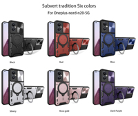Étui pour OnePlus Nord N30/ Nord CE 3 Lite/Nord N300 lentille protection fenêtre coulissante anneau support voiture magnétique coque de téléphone