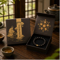 Boîte d'emballage pour bracelet en perles de papier rigide écologique et recyclable, boîte en carton personnalisée de qualité supérieure avec fermeture magnétique, dorure à chaud de luxe