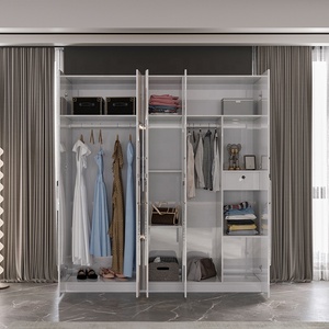 White Modern <strong>Bedroom</strong> <strong>Set</strong> Storage Wardrobe with Mirror Queen <strong>Bedroom</strong> Furniture Luxury European Full <strong>Bedroom</strong> Furniture <strong>Set</strong> - Product Image 3
