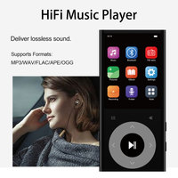 Reproductor de música MP3 multifuncional Radio Grabadora de voz Radio FM Lectura de libros electrónicos Botones táctiles Compatible con formatos de audio WAV FLAC APE