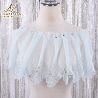 Accessoires de vêtement d'appliques de couture Diy Net Lace Boder Sequins Butterfly Embroidery Lace Trim