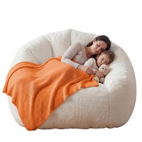 Fauteuil pouf convertible moderne en tissu, une place, surdimensionné, doux et moelleux, avec accoudoirs, pour adultes et adolescents, idéal pour le gaming et la lecture