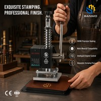Machine à estamper à chaud manuelle en cuir BANMO 500W avec contrôle numérique de la température pour le gaufrage de logos sur bois, papier et plastique
