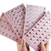 Ensemble de Mahjong américain moderne en acrylique rose de qualité supérieure avec motifs de tuiles clairs et mignons pour le divertissement familial, les enfants, les adultes, les fêtes et le plaisir