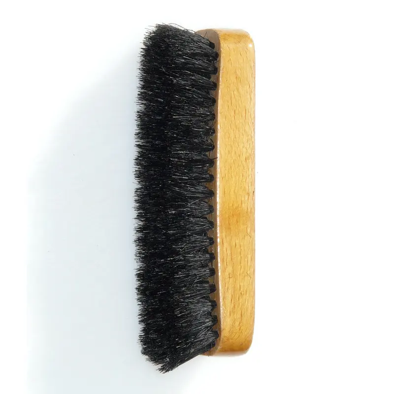 Brosse en poils de cheval en bois peut être personnalisé lingettes rapides vernis à chaussures avec crin de cheval Lotus brosse à chaussures rouge