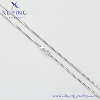 X001134913 Collier chaîne maille forçat XUPING en acier inoxydable 1,5 mm, couleur argent, bijoux minimalistes