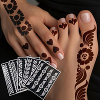 Meilleurs autocollants de tatouage temporaire simples, motifs uniques de henné Mehndi pour mariée, pour les mains et les pieds, pour l'art corporel et les pochoirs aérographe