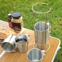 Juego de Tazas de Café de Acero Inoxidable Ecológico, Aislamiento Térmico de 6 Horas, Apto para Agua Hirviendo, Agarre Ergonómico, para Oficina y Camping