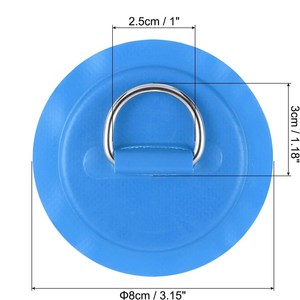 Ensemble de 4 boucles élastiques bleues avec anneau en D en acier inoxydable pour accessoires de bateau, planche de surf et pêche - Product Image 2