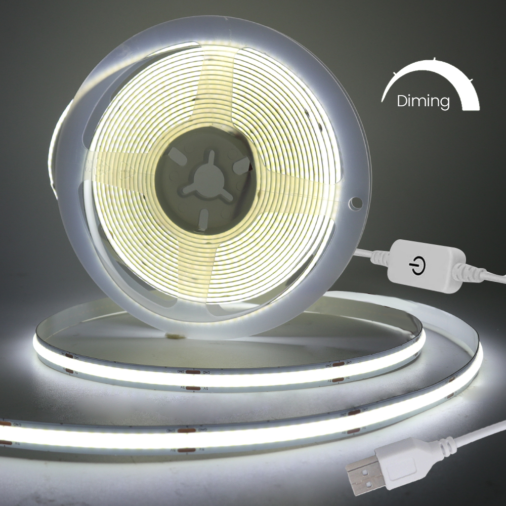 DC 5V USB COB LED Strip Lights 320LEDs/M Red/Ice Blue/Green/Pink/White Outdoor ABS Material IP Rated Flexible · image 5